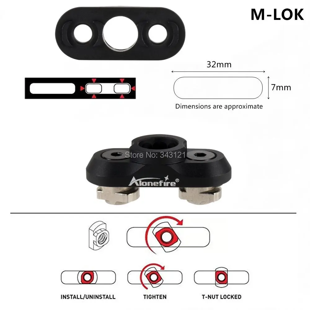 Alonefire M650 Поворотный адаптер для M Lok Rail QD Sling Поворотный адаптер рейка