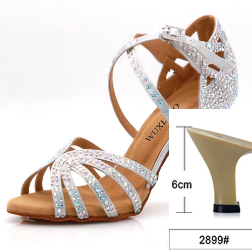 silver heel 6cm WUXIJIAO джаз обувь латинские танцевальные туфли женские латинские Сальса девушка повседневная обувь серебро бронза кожа обувь - Цвет: silver heel 6cm