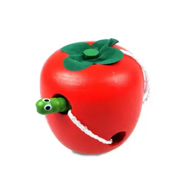 

Bugs Eat Apples Maze Game Puzzle Threading Kid Baby Children Wooden Early Education Montessori Toy Kindergarten Teaching Aids