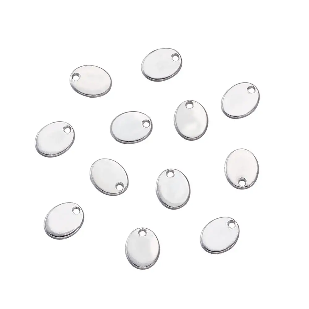 Плоские Овальные Пустые штамповочные бирки из тибетского сплава 20 шт. без свинца