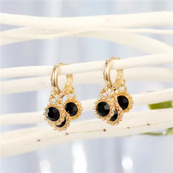 

1Pair Korea Trendy Sun Flower Small Hoop Earrings For Women Gold Metal Color Round Endless Circle Stud Earrings Jewelry E550-16