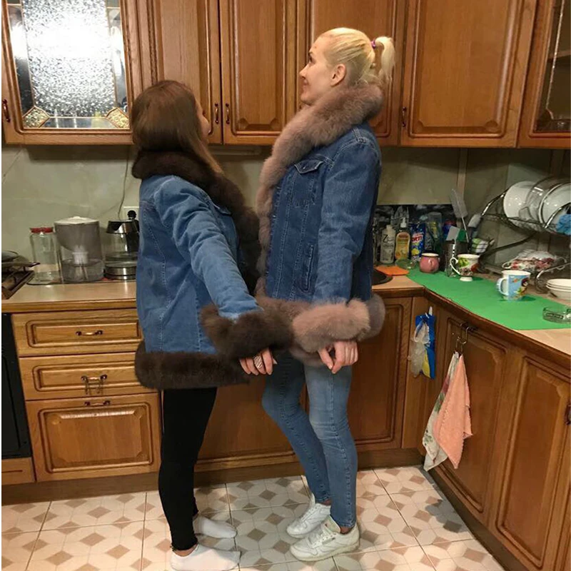 Новая куртка-парка зимняя куртка Для женщин утолщение хлопок Зимний толстый теплый, натуральный Лисий меховой воротник парки с натуральным мехом парка новые стили, пальто