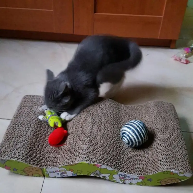 Кошка котенок бумага картон гофрированная царапина доска коврик скребок кровать коврик забота о когтях высокое качество в ловле доска коврик кошачья мята кровать