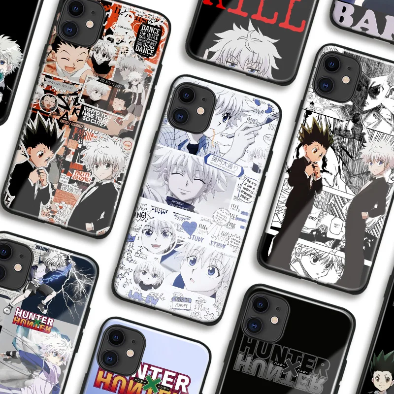 Силиконовый стеклянный чехол Killua и Gon hunter x Для IPhone SE 6s 7 8 Plus X Xr Xs 11 12 13 Mini Pro Max Samsung |
