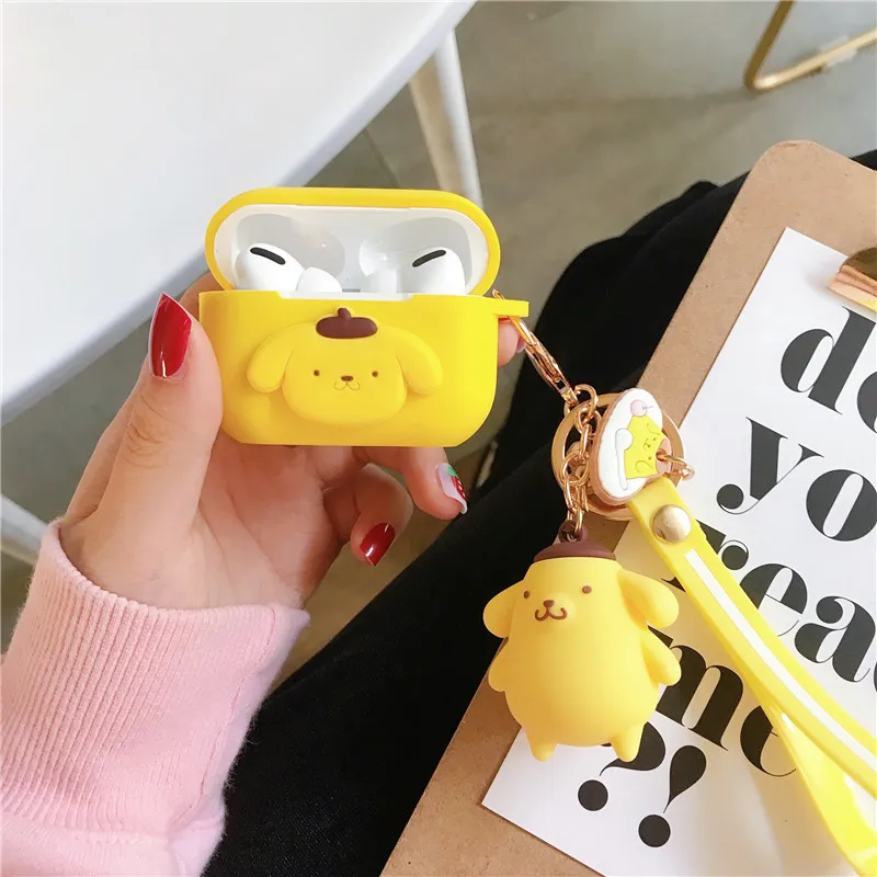 Dog Японский мультяшный чехол для наушников для AirPods Pro My Melody Kuromi Pompom Purin, Беспроводная Bluetooth Крышка для AirPods 3, аксессуары - Цвет: Dog