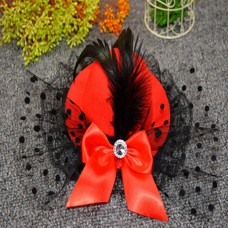 Ленты цветок бант шапки заколки для волос аксессуары для волос для женщин девочек заколки для волос праздничные шляпы Рождественский Пасхальный костюм подарки - Цвет: red