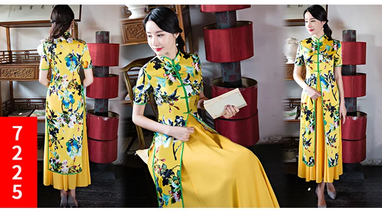 Китай(материк) Qipao многоцветный cheongsam Национальный Ветер улучшилось платье Ципао большие качели типа Чонсам ежедневно платье Ципао платье