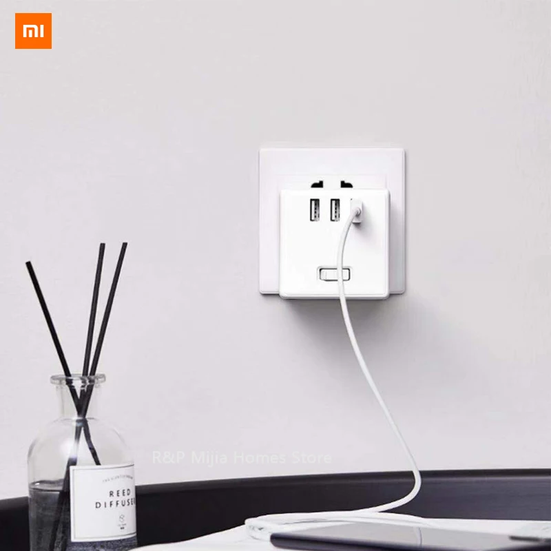 Xiaomi Mijia Rubik куб конвертер квадратный дизайн три usb-порта для зарядки компактная Удобная защита безопасности