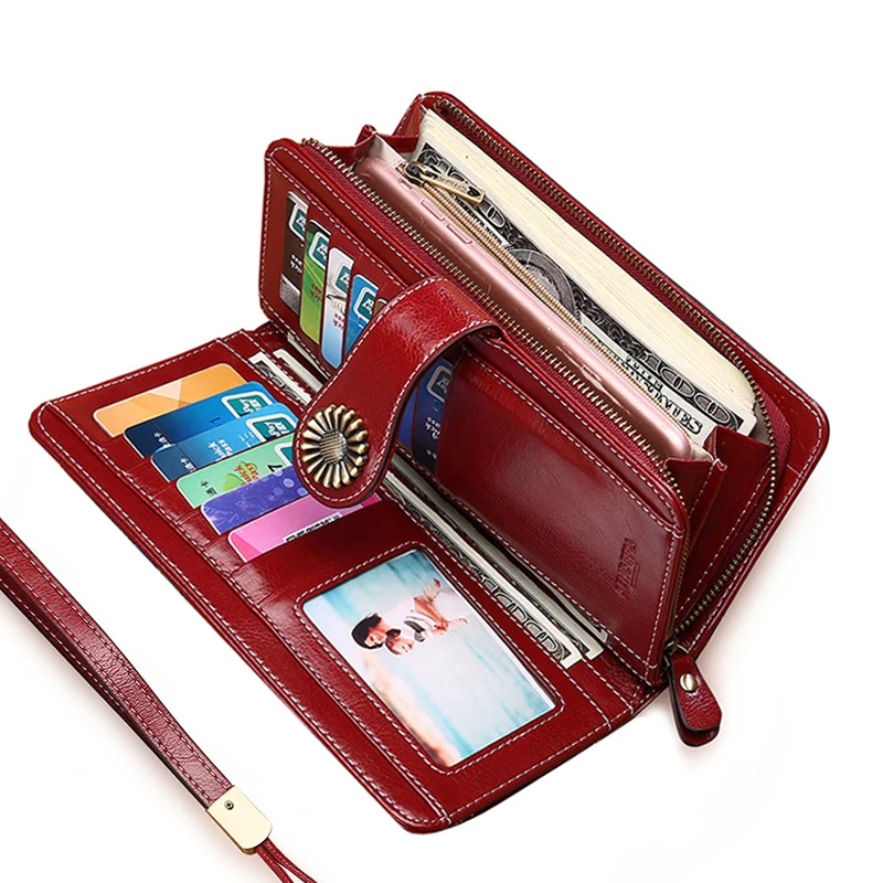 

Badenroo Vintage Hollow Brand Women Wallet Money Clip Leather Clutch Designer Retro Female Long Purse Phone bag Cartera Mujer