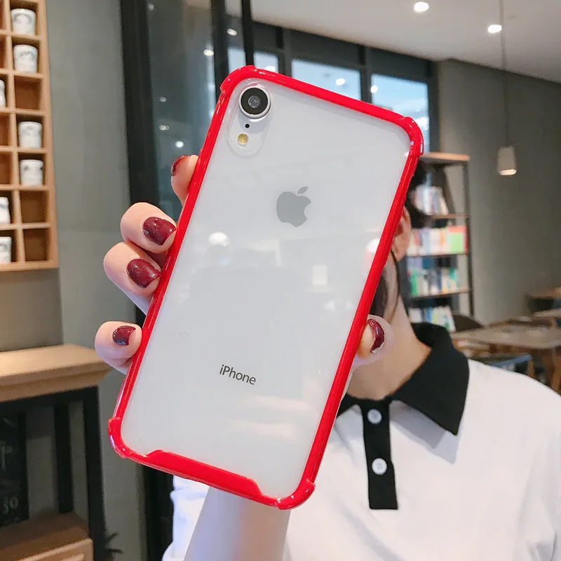 Противоударный жесткий акриловый чехол для iPhone 11 Pro Max 6 6S 7 8 Plus, чехол Xs Max X XR, чехлы для телефонов, прозрачный жесткий чехол для ПК - Цвет: Red