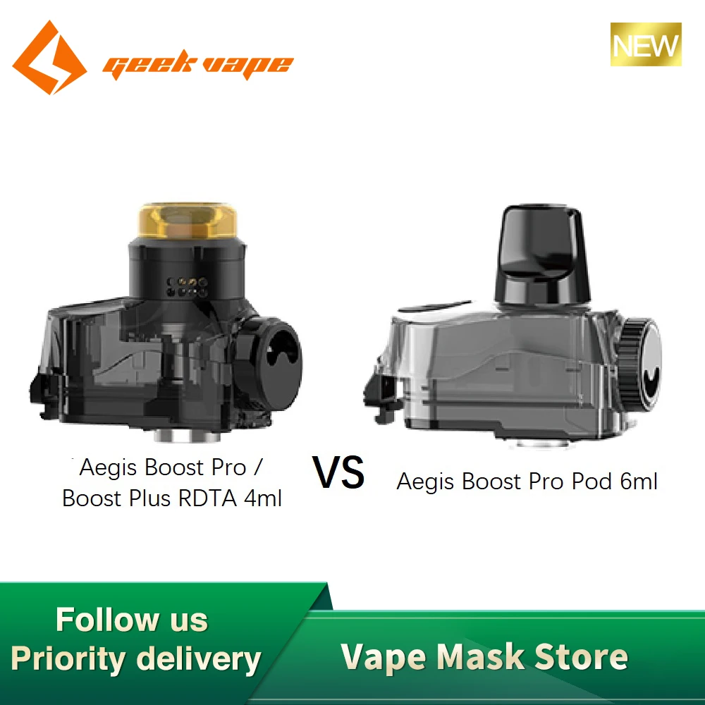 Оригинальный GeekVape Aegis Pro / Boost плюс RDTA 4 мл одной катушкой здание Vs Pod 6 с 0.2ohm/0.4ohm