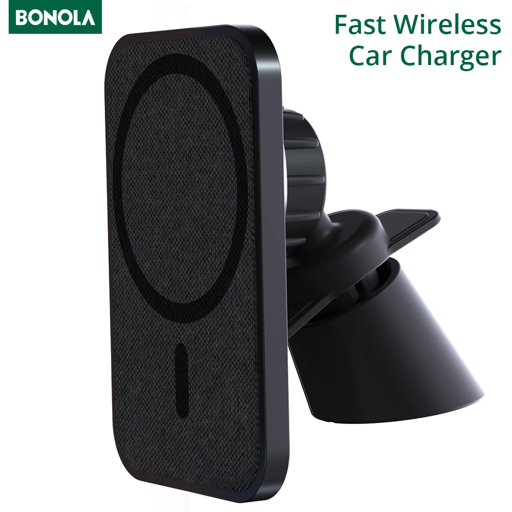 BONOLA 15W Car Magesafe Wireless Charger for iPhone 12 Mini/ProMax Magnetic Wireless Car Charger Mount for Apple Smart Phones
