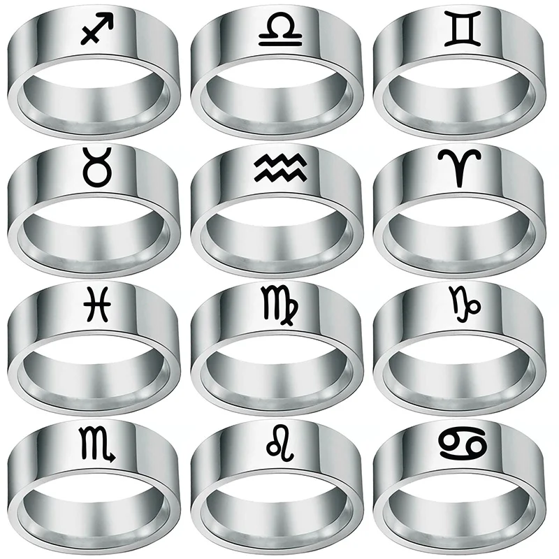 12 зодиакальное кольцо Овен Телец Gemini рак дева весы скорпиус Стрелец свадьба