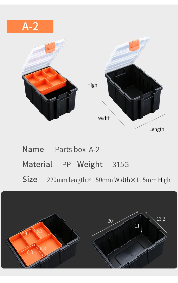 ABS plastic Portable Parts Box Screw Storage Box Metal Parts Hardware tool Screwdriver auto repair tool box