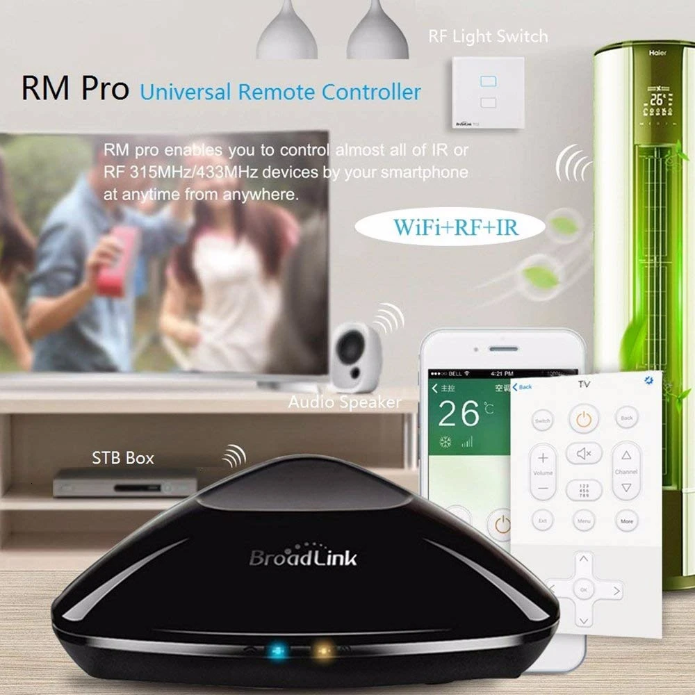 Новейший Broadlink RM Pro умный дом автоматизация wifi+ IR+ RF+ 4G Универсальный Интеллектуальный пульт дистанционного управления работа с Alexa Google