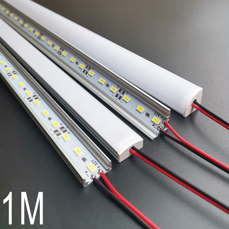  알루미늄 프로파일 스트립, SMD5730, 72LED, 12VDC, LED 캐비닛 바, 라이트 플랫 V 프로파일, 하드 스트립, 1m, 16W, 로트 당 10-20 개