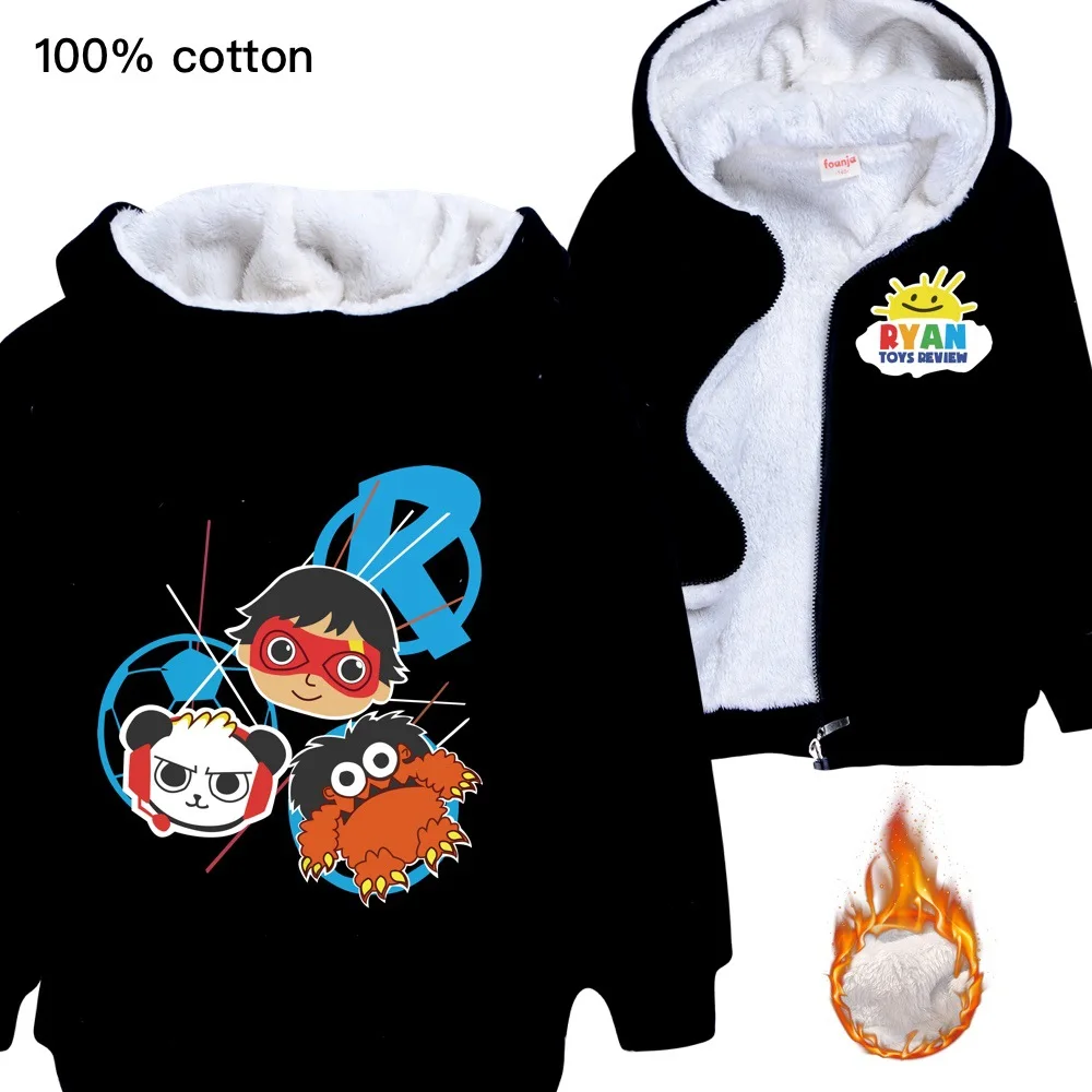 Hoodies Plus velvet Sweatshirts jacket Tops Clothes T Shirt Girls Cosplay Costume Clothing Birthday Gift Ryan Toys Review