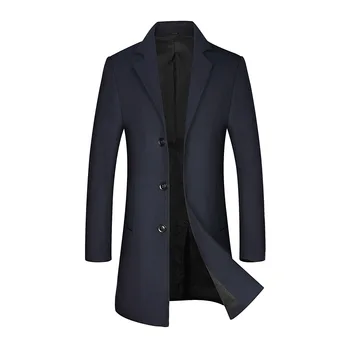 

Woolen MEN'S Coat, Mens Coat，Autumn and Winter New Style Wool Overcoat Men's, Mid-length Business Casual MEN'S WEAR