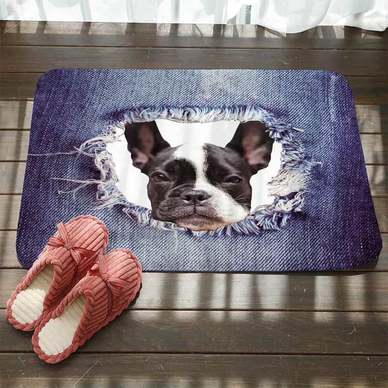 

Cat Dog Print Bathroom Kitchen Carpet Kawaii Floor Mats Animal Cute House Doormats for Living Room Anti-Slip for Entrance Door