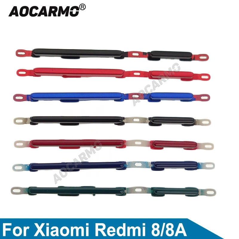 Aocarmo Volume Power ON/OFF Volume Up/Down Side Button Key For Xiaomi Redmi 8 8A Replacement Part