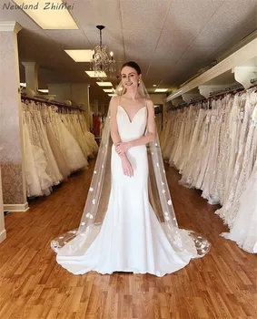 

Newland ZhiMei Simple Women Wedding Dresses Spaghetti Straps Cheap Sexy Bridal Gowns Dress Vestido De Novia 2020