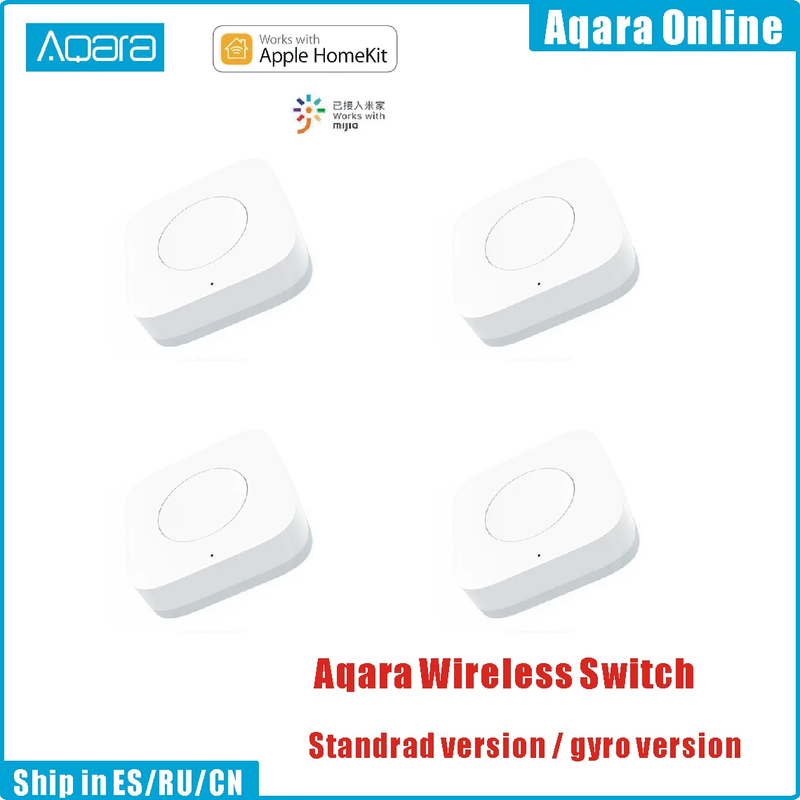 Xiaomi Aqara Sensor Smart Wireless Mini Switch Key Zigbee Connection Remote One Control Button Home Security Mihome Homekit | Электроника