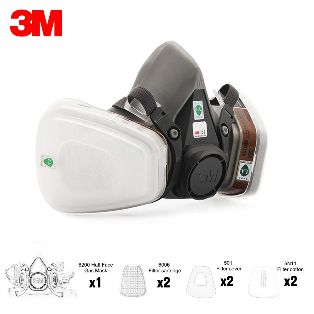 Лицевая маска 3M 6200 PM2.5 полулицевой респиратор для распыления красок
