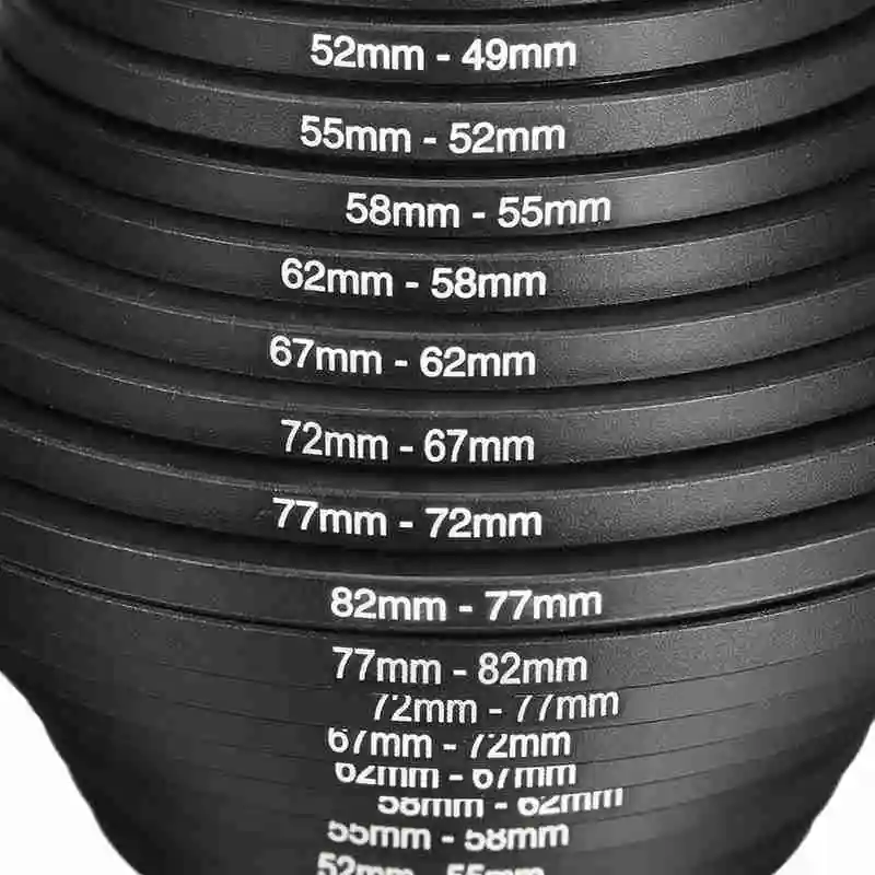FULL-18Pcs фильтр объектива Кольцо адаптер шаг вверх вниз 37-82 мм Набор для Canon Nikon камера