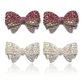 

Women DIY Handmade Rhinestone Bow Shoes Flower High Heels Decorative Accessories M4YF