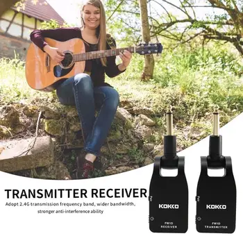 

2.4GHz Guitar Wireless System 280 Degree USB Rechargeable Transmitter Receiver for Musical Instrument Parts Supplies