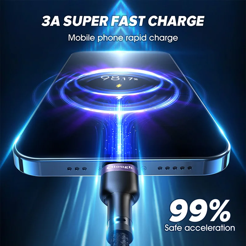 USB Type C Cable 3A Fast Charging For Xiaomi Redmi Poco x3 Samsung S20 S21 Mobile Phone 3m