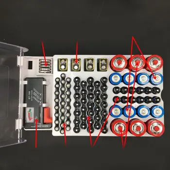 

Battery Organizer Storage Box With Digital Battery Tester For AAA,AA, 9V