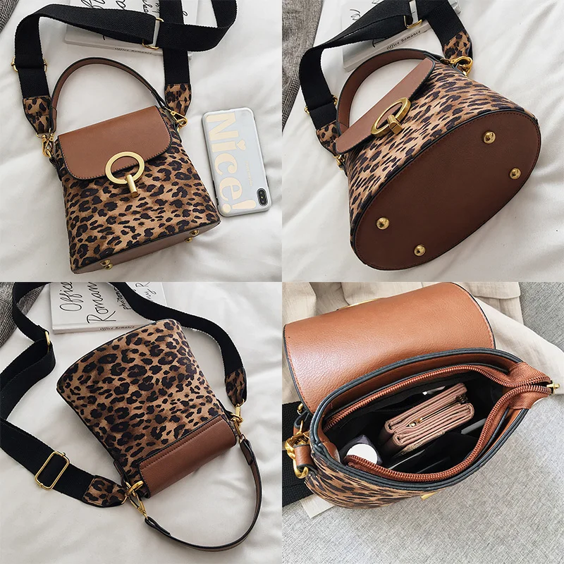 Модная сумка-мешок, леопардовая Женская велюровая сумка-мессенджер, дизайнерская женская сумка через плечо, роскошная женская маленькая сумочка