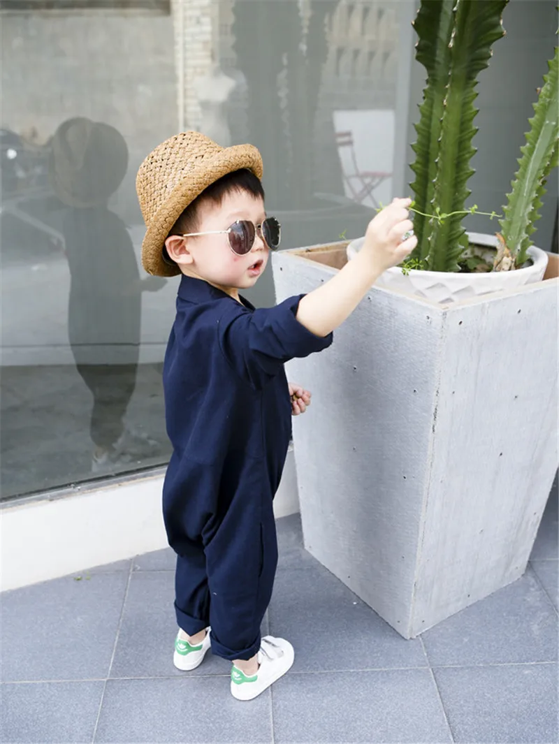 Новое поступление, Осенний детский комбинезон, Повседневный хлопковый комбинезон в Корейском стиле с длинными рукавами, Цельный Детский комбинезон для мальчиков, От 1 до 5 лет, одежда для детей