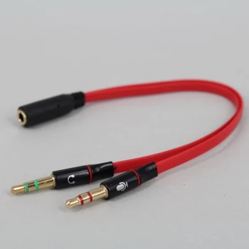 

High Quality 3.5mm Audio Split Cables Dual 2 Male to Female Plug Jack Stereo Audio Headset Mic Y Splitter Cable Red/Black/White