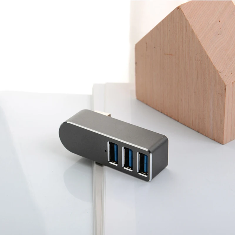 Высокоскоростной Алюминиевый сплав мини 3 порта USB 3,0 концентратор вращающийся USB разветвитель адаптер для ПК ноутбук 3 порта usb-хаб