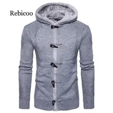 *#Best Price Winter Men's Sweater Coat Warm Ox Horn Buckle Sweater Thicken Jacket Fleece Knitted Hooded Cardigan Casual Solid Overcoat *#Best Price Winter Men's Sweater Coat Warm Ox Horn Buckle Sweater Thicken Jacket Fleece Knitted Hooded Cardigan Casual Solid Overcoat