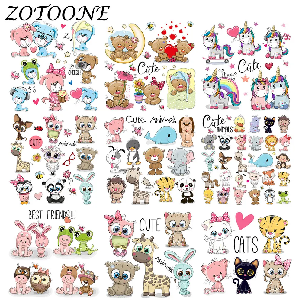 ZOTOONE милые животные комбинации Единорог утюжок на заплатках для одежды термо