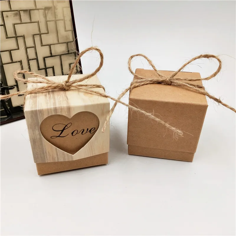 

24Pcs/Lot Sweet Vintage Cubic With Cover Hemp Rope Sticker Printed Garland Bike Balloon Paper Box For Chocolate Macaron Cake Box