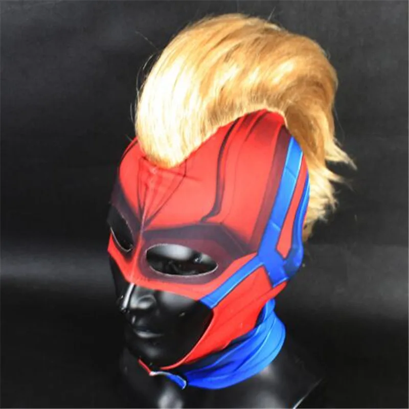 Супергерой Марвел Капитан косплей Carol Danvers шапка-маска парик маска для сцены шоу реквизит