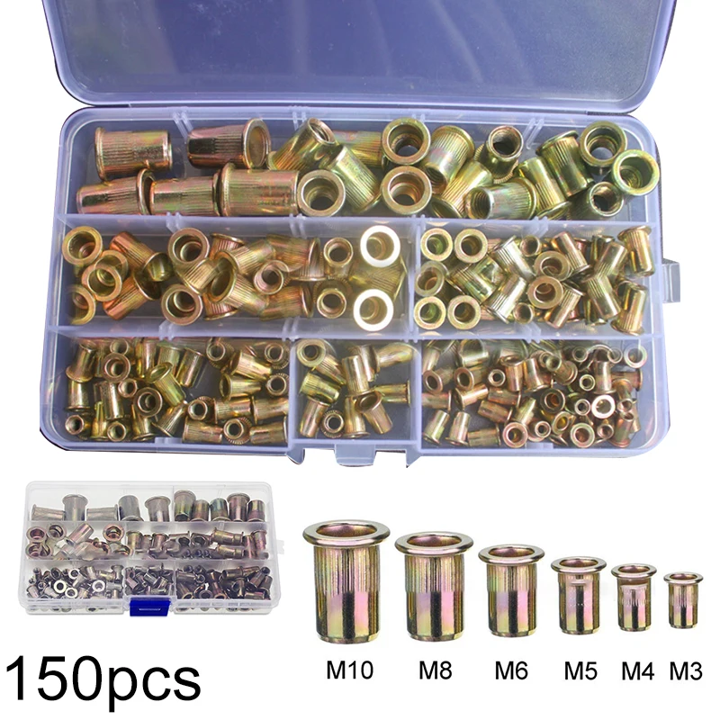 

Galvanized Rivet Nuts Nutsert M3 M4 M5 M6 M8 M10 Automobiles Repair Attachment