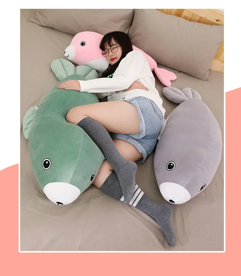 cute cartoon seal doll plush toy giant soft sleeping pillow doll baby bed comforting toy birthday xmas gift 47inch 120cm DY50768(14)