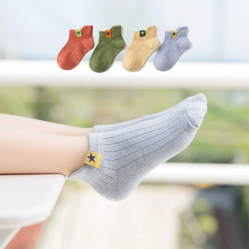 4 пар/упак. детские носки-башмачки хлопковый спортивный костюм для девочек и