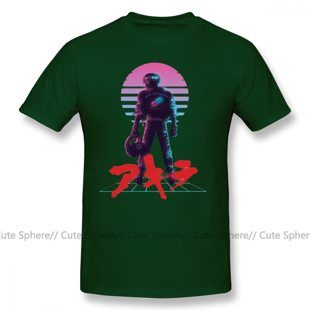 Акира футболка Акира 80 S вдохновленная футболка kaneda Мужская 6xl футболка хлопок короткий рукав пляж печатных милые футболки - Цвет: Dark Green