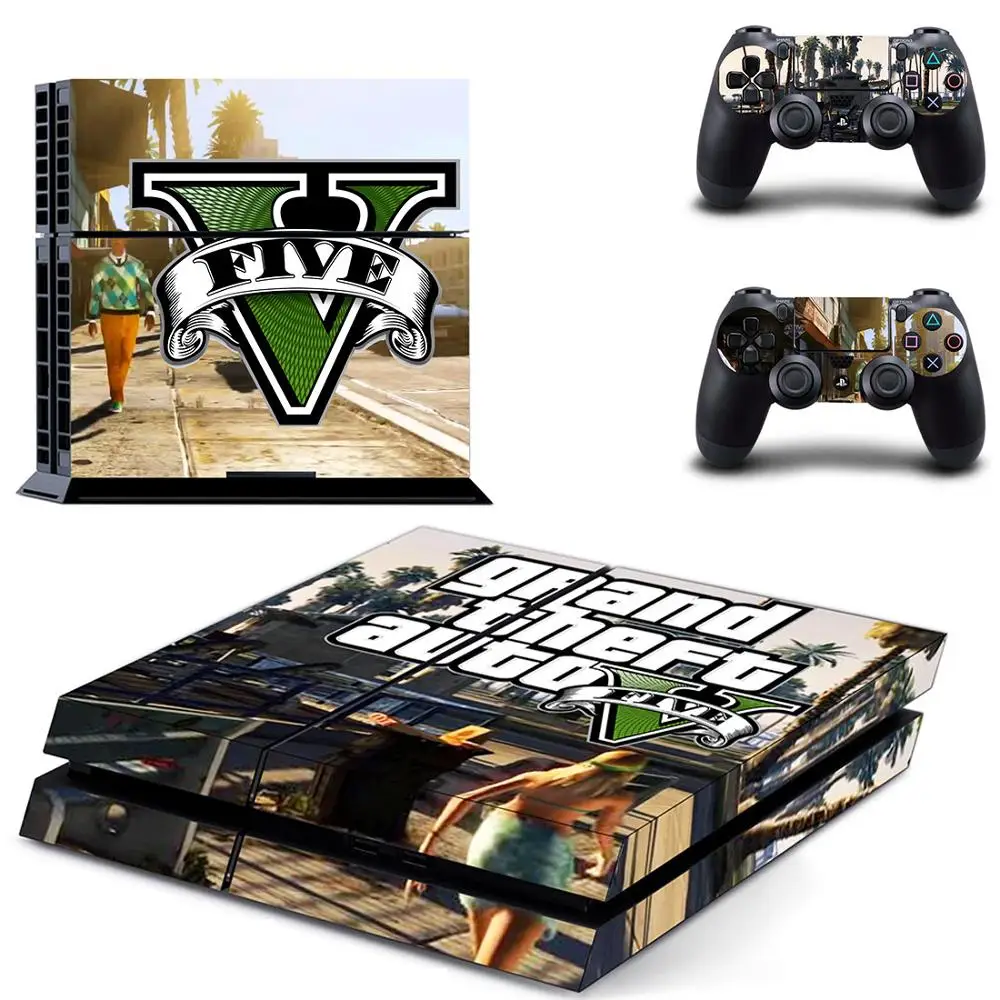GTA 5 PS4 кожа PS 4 стикер Play station 4 наклейки s наклейки Pegatinas Adesivo для консоли playstation 4 и 2 контроллера - Цвет: DPTM1572