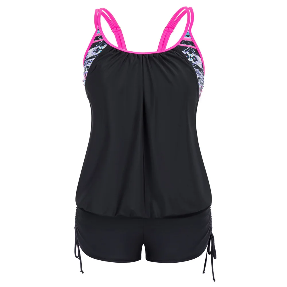 HN Women Plus Size Separated Swimsuit Padded Tops+High Waisted Briefs Swimwear Female Large Size Bathing Suit A30