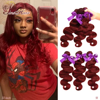 

Brazilian 99J Body Wave Hair Bundles 100% Human Hair Weft Extensions Body Wave Remy Hair 3 Pcs Bundles Deal Pinshair 10-26 Inch