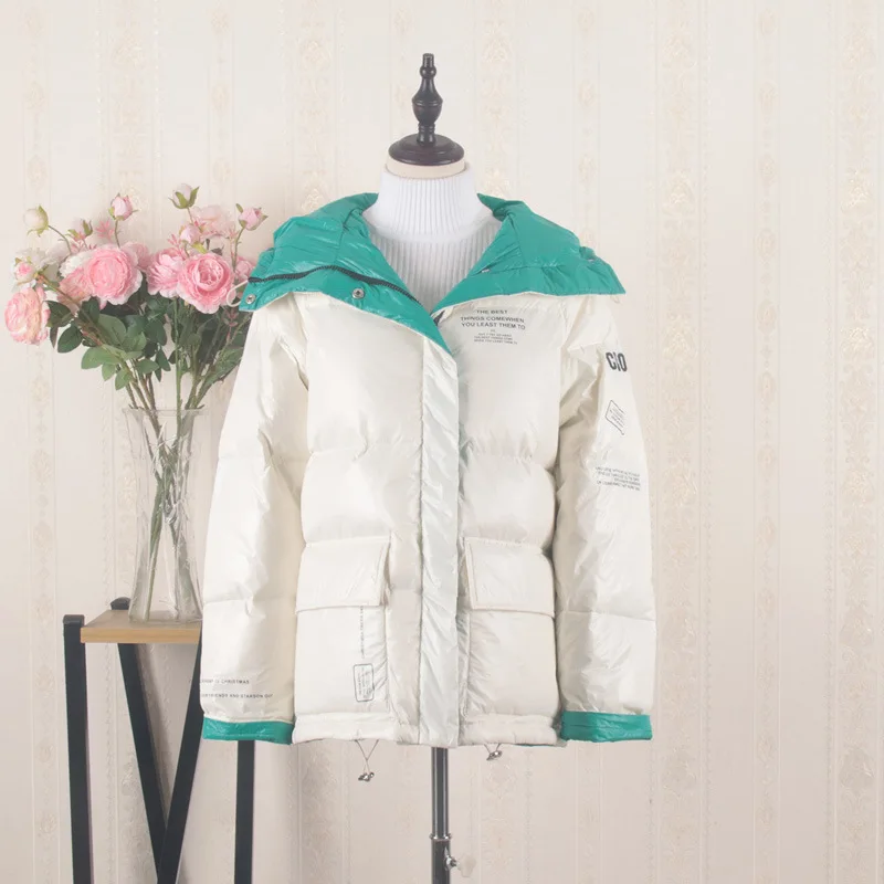 Nagodo, корейский стиль, белая куртка-пуховик на утином пуху, новинка, doudoune femme hiver, одежда больших размеров для женщин, теплое пальто с капюшоном