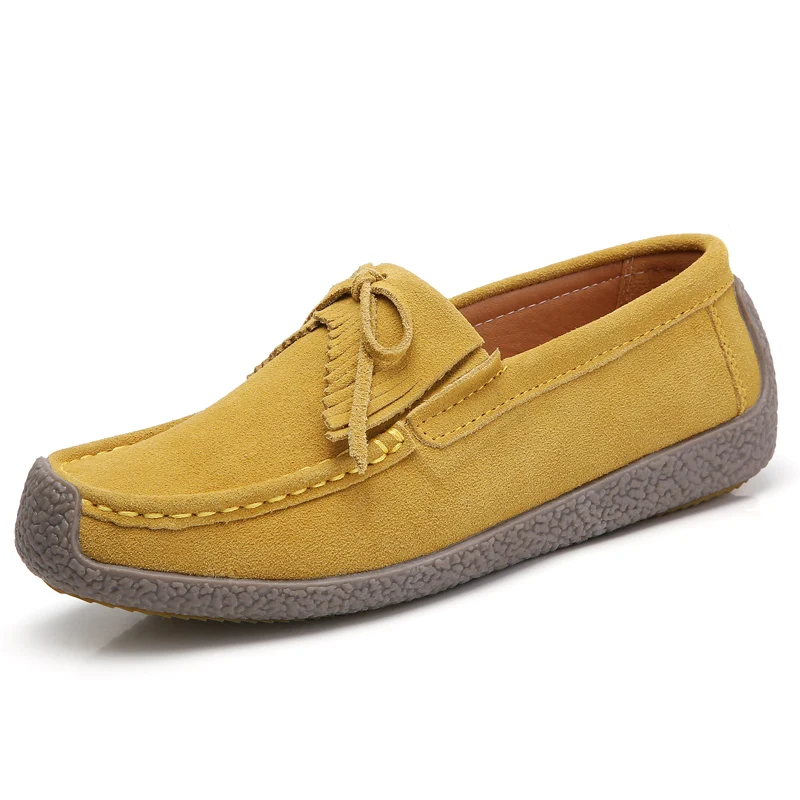 tassel genuine leather shoes women italian fashion vulcanized loafers elegant dress ladies casual flats driving lady moccasins (1)