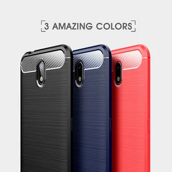 

200pcs/lot Business Case For Nokia C1 2.3 3.2 X71 4.2 1 3.1 Plus Carbon Fiber Brushed TPU Back Cover